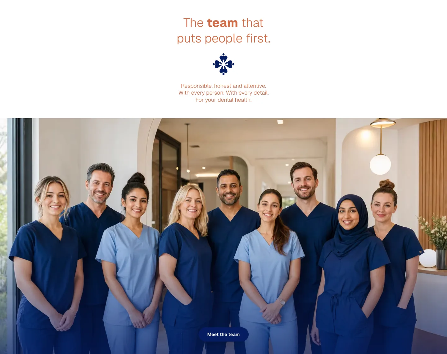 Full-width photograph of the clinical team